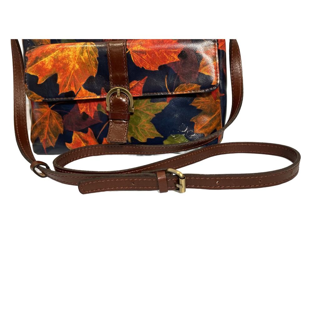 Patricia Nash Maple Leaf Pattern Leather Handbag Rare - Picture 15 of 15